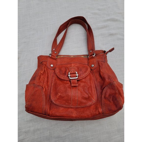 Fossil Handbags - Fossil orange leather shoulder bag